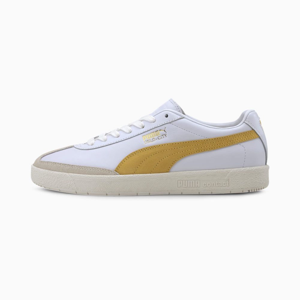 Puma Oslo-City Premium Férfi Sportcipő - Fehér/Citrom/Szürke ( Hungary - PWEUK9304 )